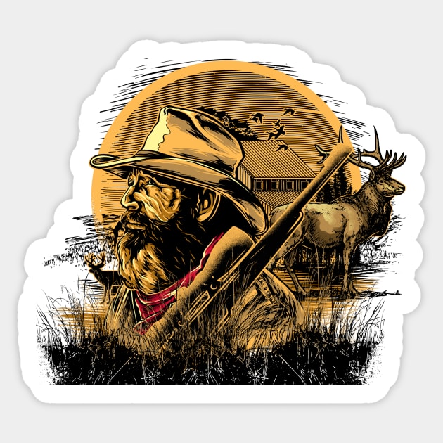 A hunter ready to hunt Sticker by Shadowbyte91